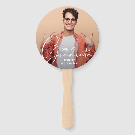 Foto Personalisiert Graduate Script Blue Fächer (Vorderseite)