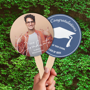 Foto Personalisiert Graduate Script Blue Fächer