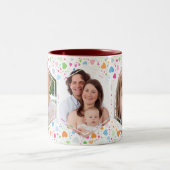 Foto personalisiert Heart Collage Zweifarbige Tasse (Mittel)