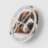 Foto Personalisiert hinzufügen Runde Wanduhr (Winkel)
