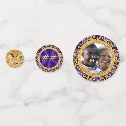 Foto Personalisiert Jubiläumskonfetti, jedes Jahr Konfetti (Vorderseiten)