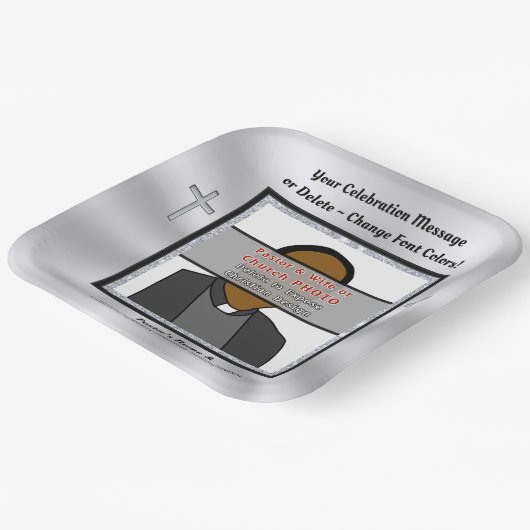 Foto Personalisiert, kirchlich oder Christlich Pappteller (Gewinkelt)