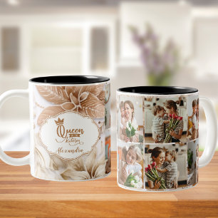 Foto Personalisiert Mama Queen of the Kitchen Zweifarbige Tasse
