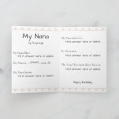 Foto Personalisiert Nana Birthday Karte (Innenseite)