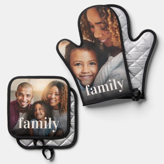 Foto Personalisiert Ofenhandschuh & Topflappen-Set (Vorderseite/Rückseite)