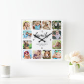 Foto Personalisiert Quadratische Wanduhr (Zuhause)