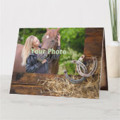 Foto Personalisiert Rustikal, Pferdeschmücke Karte (Rückseite)