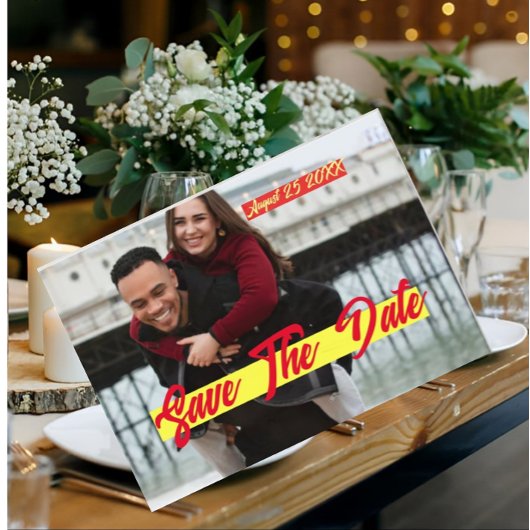 Foto Personalisiert Save the Date Einladung Postkarte