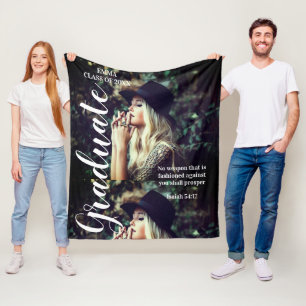 Foto Personalisiert Text Graduate Bible Scripting Fleecedecke