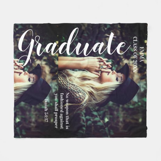 Foto Personalisiert Text Graduate Bible Scripting Fleecedecke (Vorderseite (Horizontal))