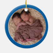 Foto Personalisiert Twin Boys Erstes Weihnachtsfes Keramik Ornament (Hinten)