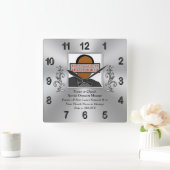 Foto Personalisierte Geschenke für Pastor und Ehef Quadratische Wanduhr (Zuhause)