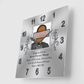 Foto Personalisierte Geschenke für Pastor und Ehef Quadratische Wanduhr (Winkel)