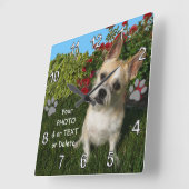 Foto Personalisierte Haustiere Geschenkideen für B Quadratische Wanduhr (Winkel)