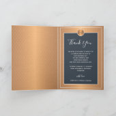 Foto personalisierte Hochzeit der Marine Dankeskarte (Innenseite)