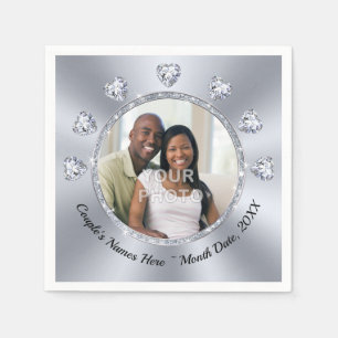 Foto, Personalisierte Hochzeit Napkins BULK, 3 Grö Serviette