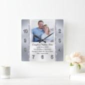 FOTO Personalisierte Hochzeitsgeschenke oder Jubil Quadratische Wanduhr (Zuhause)