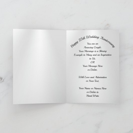 Foto, Personalisierte Karten zum 25. Hochzeitstag (Innenseite)