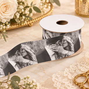 Foto Personalisierte Moderne Hochzeitsverlobung Satinband