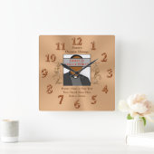 Foto, Personalisierte Pastor Anniversary Ideen Quadratische Wanduhr (Zuhause)