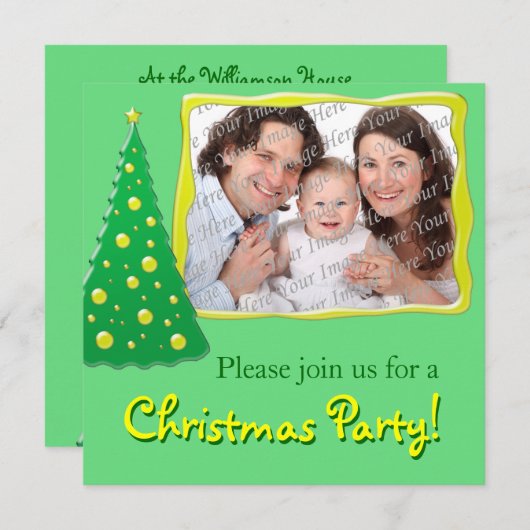 Foto Personalisierte Weihnachts-Party Einladungen (Vorne/Hinten)