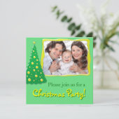 Foto Personalisierte Weihnachts-Party Einladungen (Stehend Vorderseite)
