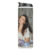 Foto Personalisierter Foto hinzufügen Thermosbecher (Nach rechts gedreht)
