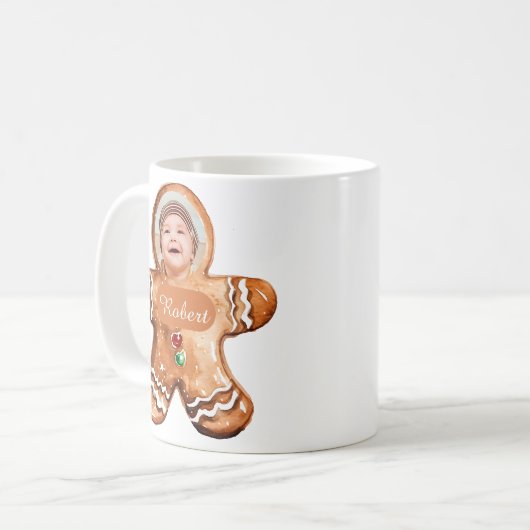 Foto personalisierter Lebkuchenmann Kaffeetasse (Vorderseite Links)