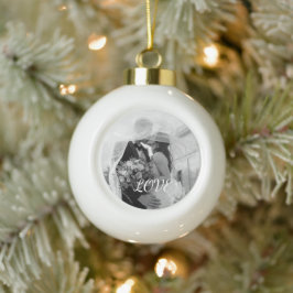 Foto Personalisierter Schneeflocken-Rahmen-Anhänge Keramik Kugel-Ornament