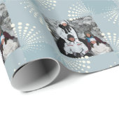 Foto-personalisiertes Winter-Blau Geschenkpapier (Rolleneckpunkt)