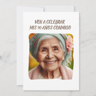 Foto Personalizada 90 Años Fiesta de Cumpleaños Einladung