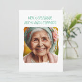 Foto Personalizada 90 Años Fiesta de Cumpleaños Einladung (Stehend Vorderseite)