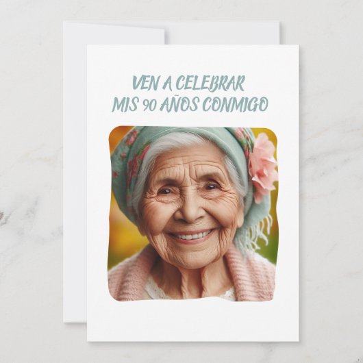 Foto Personalizada 90 Años Fiesta de Cumpleaños Einladung (Vorderseite)