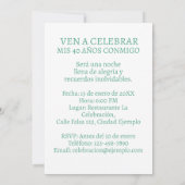 Foto Personalizada Invitación de 40 Años Aztec Einladung (Rückseite)