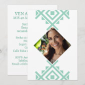 Foto Personalizada Invitación de 40 Años Aztec Einladung (Vorne/Hinten)