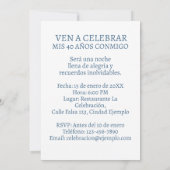 Foto Personalizada Invitación de 40 Años Aztec Einladung (Rückseite)