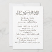 Foto Personalizada Invitación de 40 Años Aztec Einladung (Rückseite)