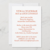 Foto Personalizada Invitación de 40 Años Aztec Einladung (Rückseite)