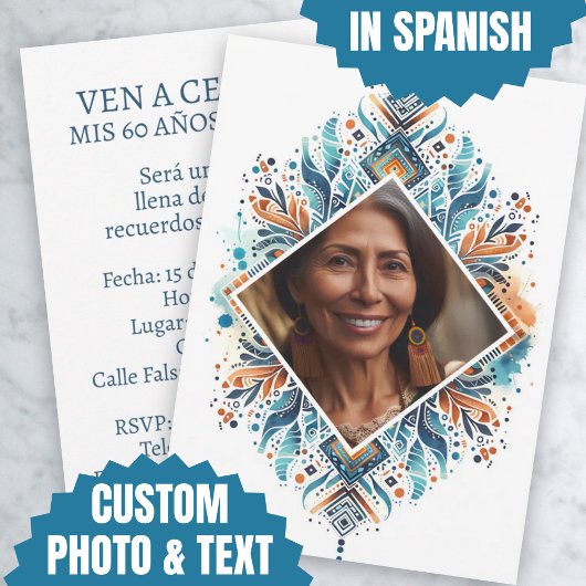 Foto Personalizada Invitación de 60 Años Muster Einladung