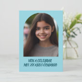 Foto Personalizada Invitación de Cumpleaños Einladung (Stehend Vorderseite)