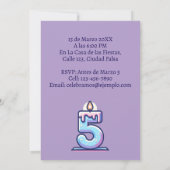 Foto Personalizada Mis 5 Años Cumpleaños Cinco Einladung (Rückseite)