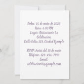 Foto Personalizada Mis 85 Años - 85 Jahre benutzer Einladung (Rückseite)