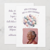 Foto Personalizada Mis 85 Años - 85 Jahre benutzer Einladung (Vorne/Hinten)
