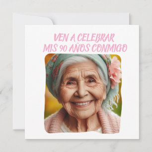Foto Personalizada Mis 90 Años - 90 Jahre benutzer Einladung