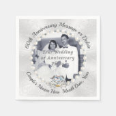 Foto Personalize 60 th Diamond Anniversary Napkins Serviette (Vorderseite)