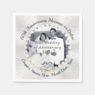 Foto Personalize 60 th Diamond Anniversary Napkins Serviette