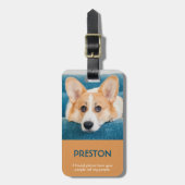 Foto Pet Carrier Tag Gepäckanhänger (Vorderseite vertikal)