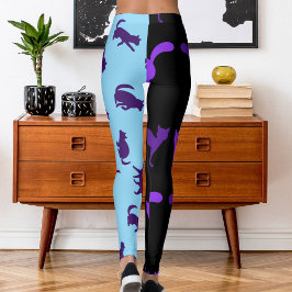 Foto Pet Cat Muster Lila blau anpassen Leggings