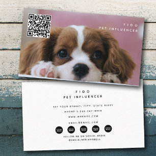 Foto Pet Dog Influencer Social Media QR Code Visitenkarte