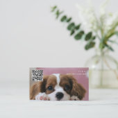 Foto Pet Dog Influencer Social Media QR Code Visitenkarte (Stehend Vorderseite)